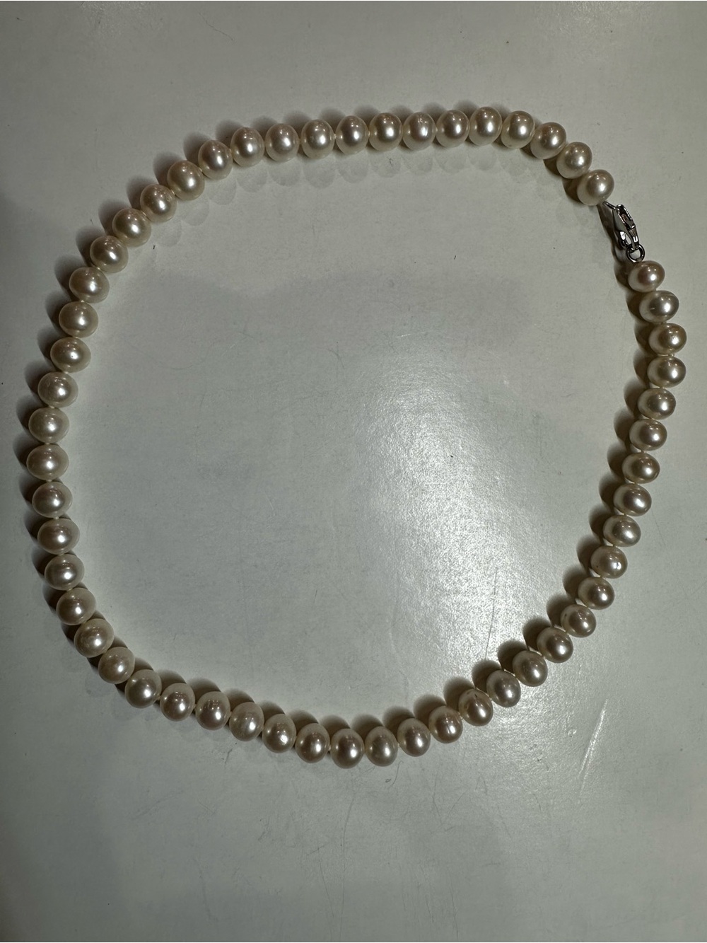 Genuine Cultured Freshwater Pearl Strand Necklace Sterling Silver 925 17"